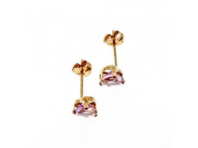 10K Yellow Gold Tanzanite Hearts Earrings