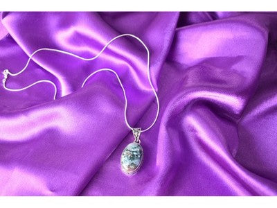 925 Sterling Silver Jasper Chain With Pendant