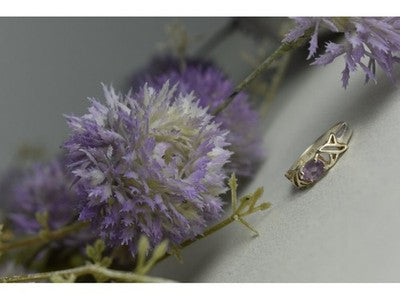 925 Sterling Silver Purple Tourmaline Ring Size 6.5