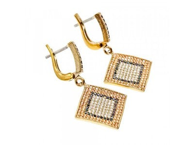925 Sterling Silver with Gilding CZ & Black Jade Set