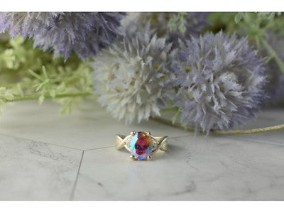 925 Sterling Silver Mystic CZ Ring Size 7.25