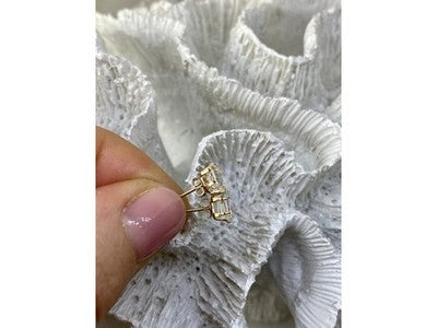 14K Yellow Gold CZ Earrings