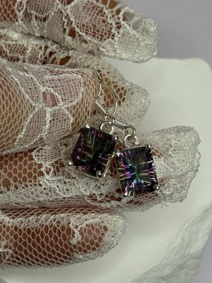 925 Sterling Silver Alexandrite Elegant Earrings Length 1.2 Inch