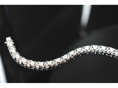 925 Sterling Silver CZ Bracelet Size 8.2 IN