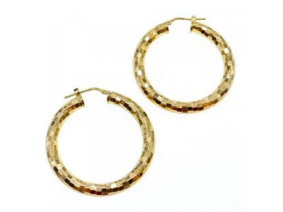 925 Sterling Silver Gold Plated Hoop Earrings Italy