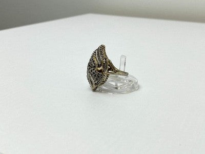 925 Sterling Silver Gold Plated Ring Size 7