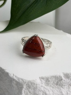 925 Sterling Silver Carnelian Ring Size 7