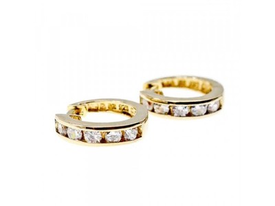 925 Sterling Silver Gold Plated CZ Earrings