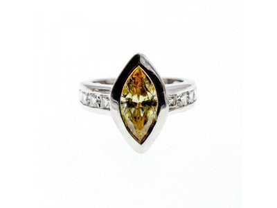 925 Sterling Silver CZ "Marquise" Ring Size 5.5