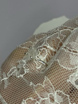 925 Sterling Silver Raw & Rough-Cut Diamond Ring Size 6.5