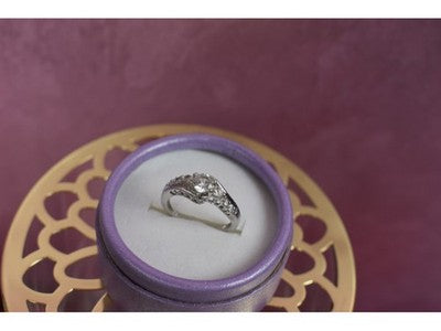 925 Sterling Silver White/Colorless Spinel Ring Size 6.5