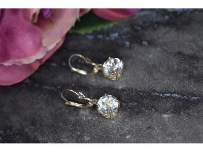 925 Sterling Silver Clear Quartz Earrings