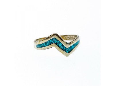 Vintage 925 Sterling Silver Malachite Mosaic Ring Size 6