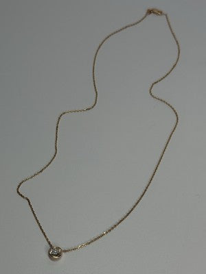 14K YELLOW GOLD DIAMOND 0.46 CARAT NECKLACE LENGTH 18 INCH