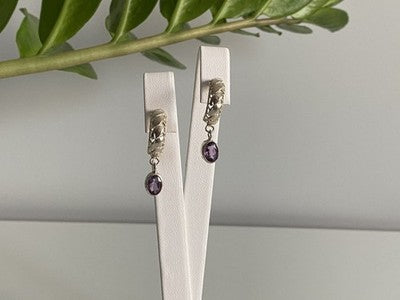 Vintage 925 Sterling Silver Tourmaline Earrings