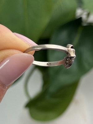 925 Sterling Silver Bow Cz Ring Size 8