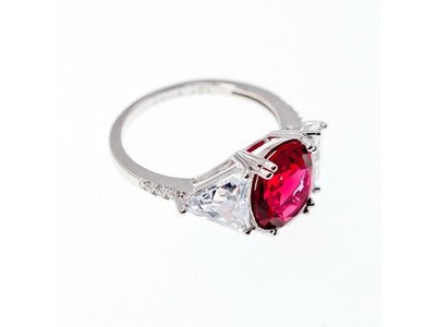 925 Sterling Silver Pink & White CZ Ring Size 12.5