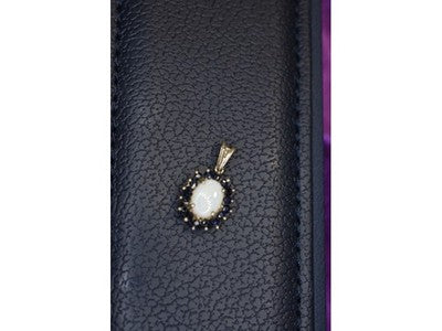 925 Sterling Silver Opal & Sapphires Pendant