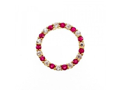 10K Yellow Gold Pink and Colorless Spinel Pendant