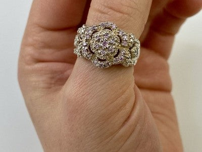 925 Sterling Silver Morganite Ring Size 10.25
