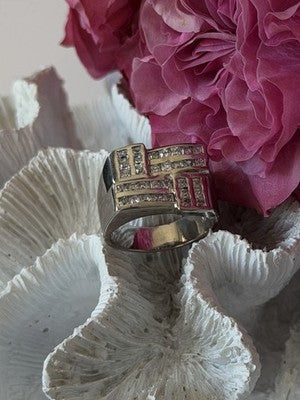 Elegant Design 925 Sterling Silver Beryl Ring Size 10