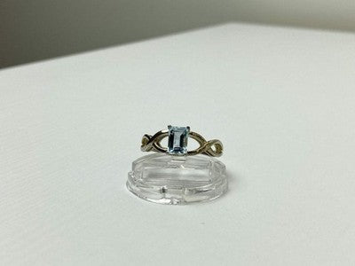 925 Sterling Silver Blue Spinel Ring Size 11.25