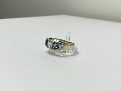 925 Sterling Silver Blue Spinel & Tanzanite Ring Size 11.25