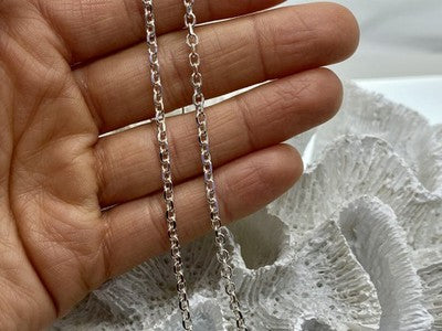 925 Sterling Silver Chain Necklace Italy 18.1 In