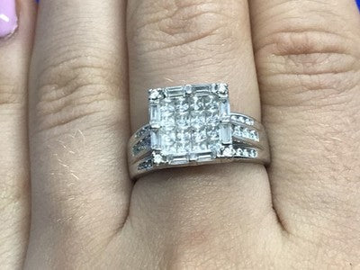 925 Sterling Silver CZ Ring Size 7.5