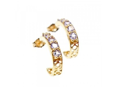 14K Yellow Gold Tanzanite Earrings