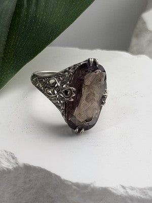 925 Sterling Silver Brown Tourmaline Ring Size 7