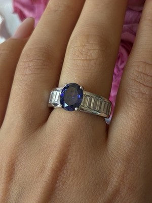 925 Sterling Silver Tourmaline & Beryl Ring Size 8