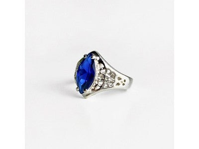 925 Sterling Silver Blue Tourmaline Ring Size 6.5