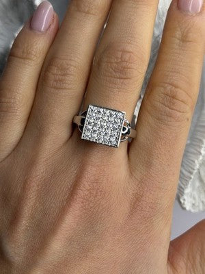 BBJ 925 Sterling Silver Cz Ring Size 10