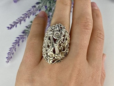 Vintage 925 Sterling Silver Ring Size 7.5