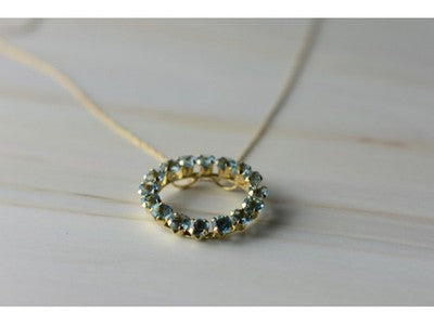10K Yellow Gold Topaz Chain With Pendant
