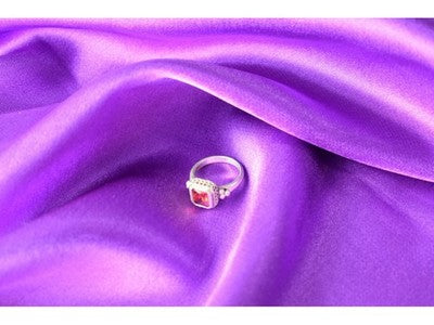 925 Sterling Silver Orange CZ Ring Size 6.5