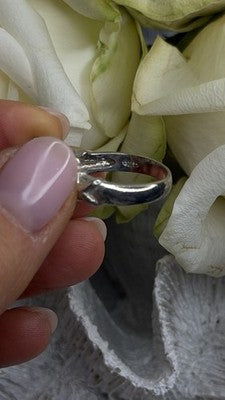 Art Deco Style 925 Sterling Silver Clear Cz Ring Size 7