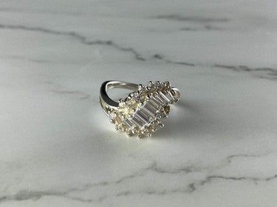 925 Sterling Silver CZ Ring Size 11.5