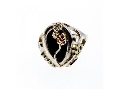 925 Sterling Silver Black Onyx Ring Size 6.5