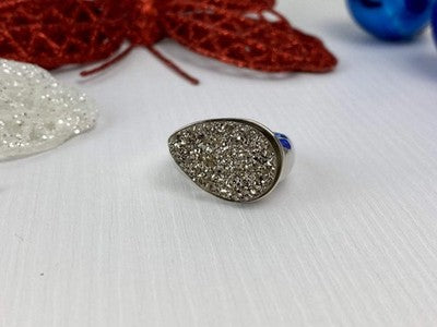 925 Sterling Silver Pyrite Ring Size 8