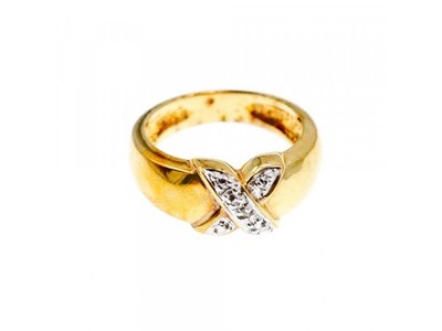 925 Sterling Silver Gold Plated Ring Size 5.5