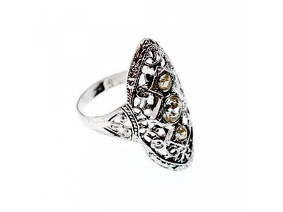 925 Sterling Silver Tourmaline Ring Size 6.5