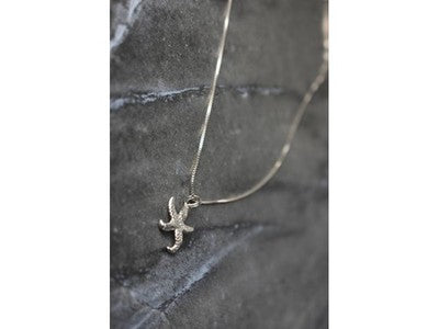 925 Sterling Silver Starfish Chain With Pendant Italy