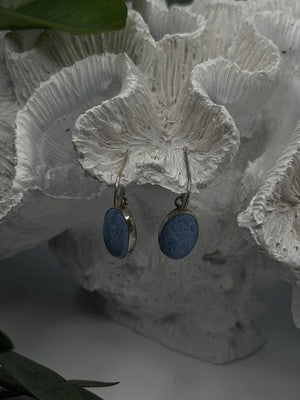 Vintage 925 Sterling Silver Dangle Lapis Earrings
