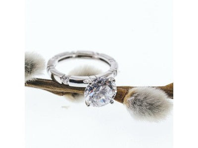 925 Sterling Silver CZ Ring Size 6