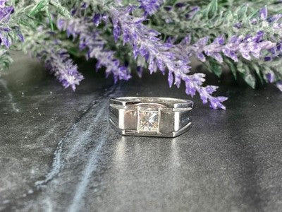 Men'S 925 Sterling Silver White Sapphire Ring Size 11.5