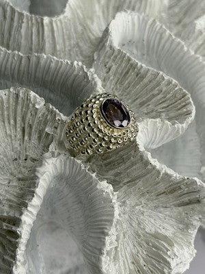 Elegant Design 925 Sterling Silver Amethyst Ring Size 6