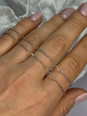 14K WHITE GOLD DIAMONDS NECKLACE LENGTH 17 INCH