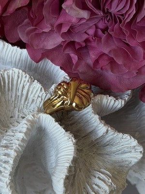 925 Sterling Silver Gold Plated Ring Size 7